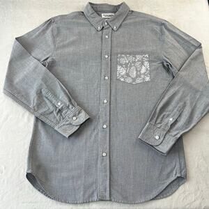 New York Sunshine Southampton chambray Gray Button Down Shirt Men's size XL